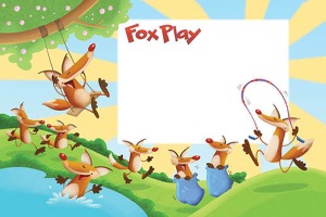 Fox Play children's illustration by Peter Grosshauser.